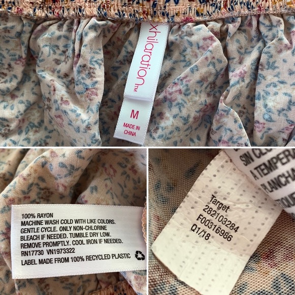 XHILARATION Floral Crop Top Mini Skirt 2pc Set Medium - Picture 11 of 16